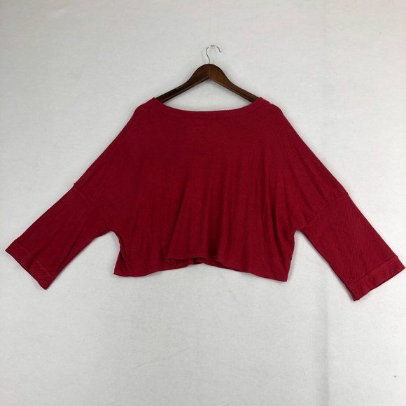 BB Dakota NWT Women's Size Medium Earth Red Hang Loose Wide Sleeve Crop Top - Picture 9 of 9